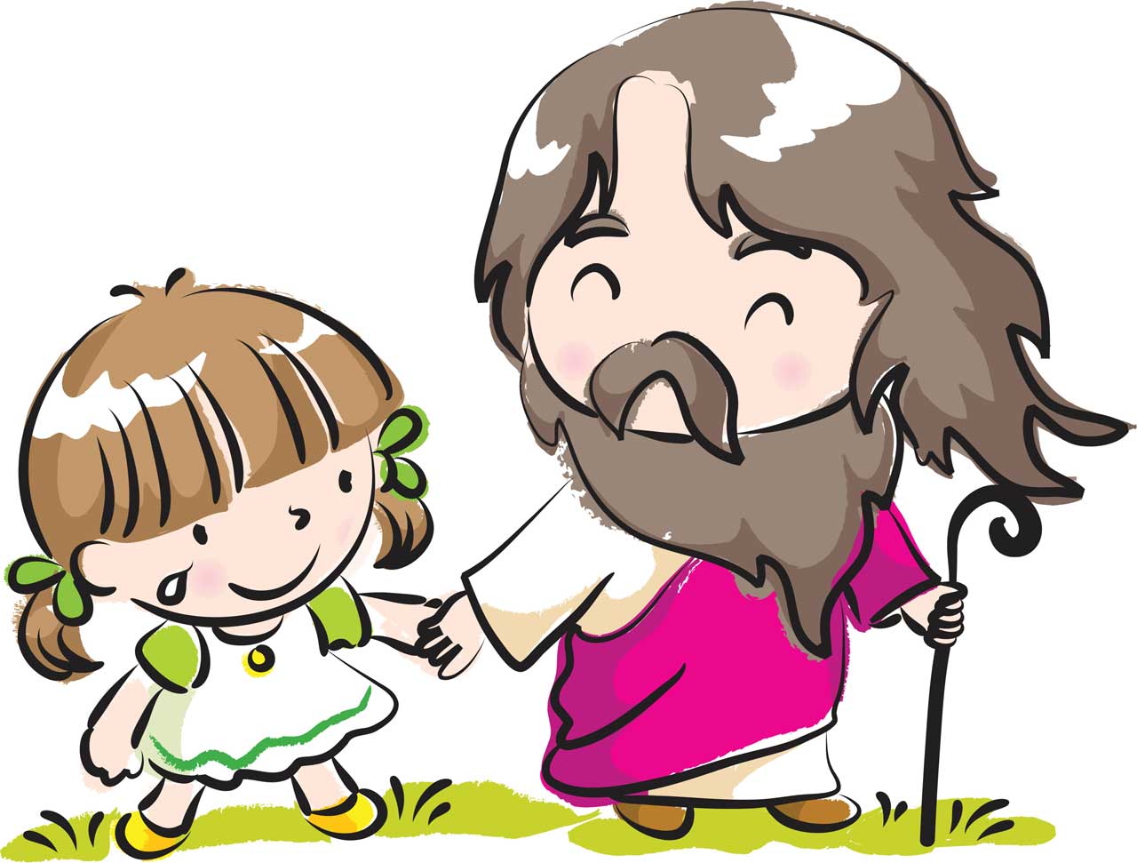 Jesus nimmt die kleine Ella an die Hand